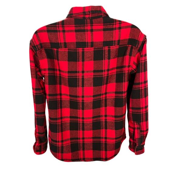 American Eagle Long Sleeve Buffalo Plaid Flannel Button Down Shacket Size S - Picture 4 of 12
